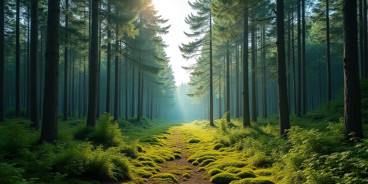 Green Swedish forest representing sustainable materials.